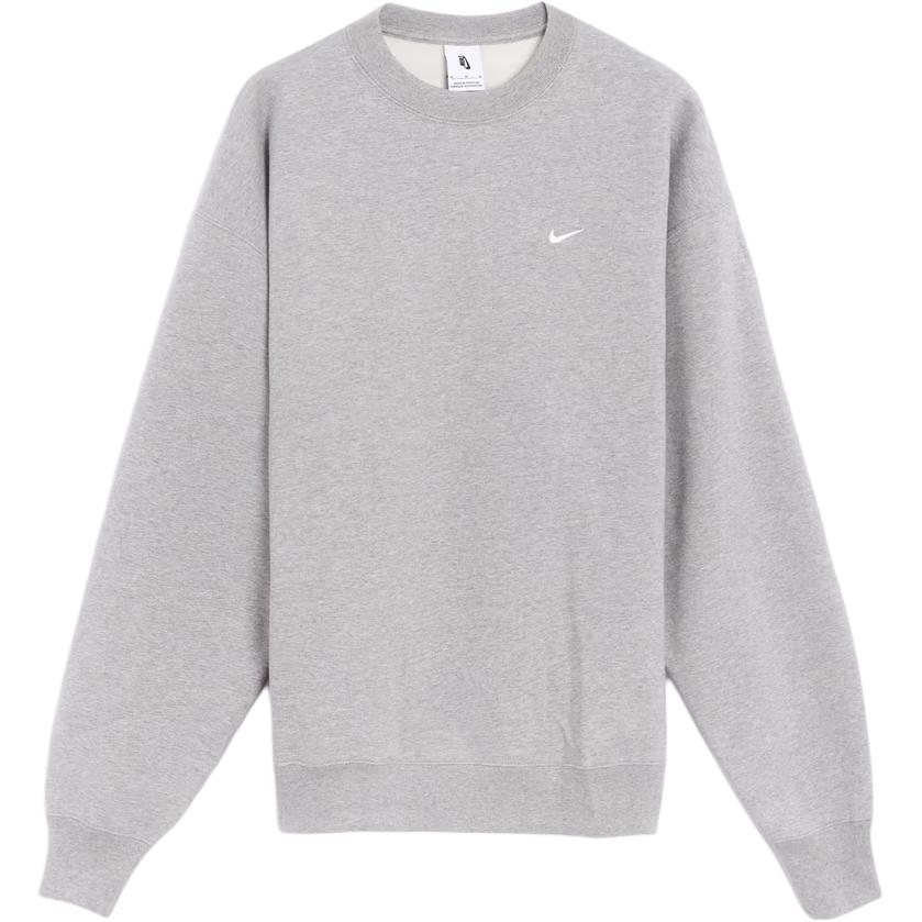 Nike Solo Swoosh Men s Fleece Crew Dark Grey Heather White DX1361-063 XL