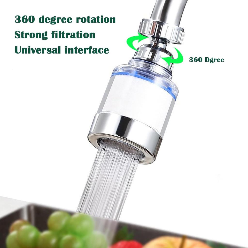360° Swivel Faucet Water Filter Remove Chlorine Heavy Metals Filtered Showers Head Soft Hard Water Bath Filtration Purifier