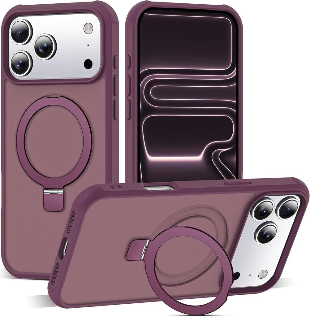 Magnetic suction bracket fulcrum mobile phone case for iPhone17ProMax protective case Apple 16E matte anti-drop 15