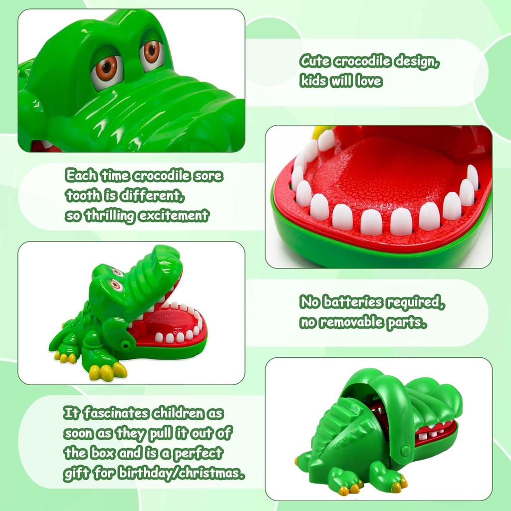 Krokodilzahn Spielzeug für Kinder Krokodil schnappt nach Finger Zahnarztspiel Neuheit Glücksspiel für Kinder Scherz Dekompressionsspielzeug