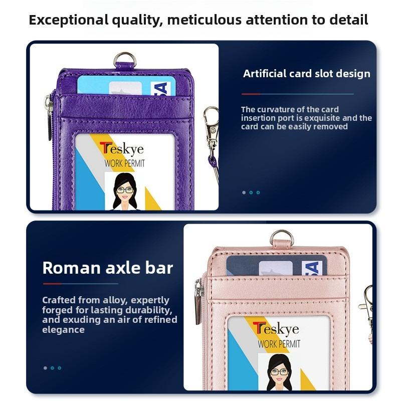 Card Bag, Card Cover, Change Bag, Women's High-end Wallet, Badge with Lanyard, Multi-card Position, Simple Anti-degaussing Card Bag.