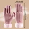Winter Women'S Warm Gloves Have Windproof And Cold Resistant Properties, Thick Fur Lining, And Touch Screen Gloves