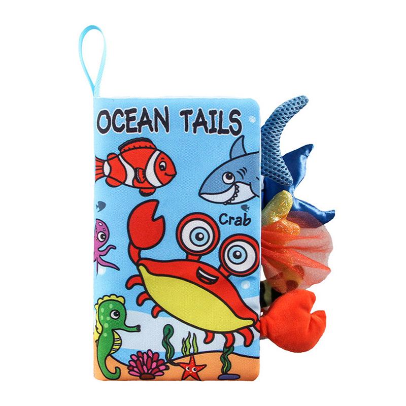 

Soft Baby Book Animal Tails Toy Touch And Feel Crinkle Cloth Book Infant Toy With Non-Toxic Fabrics, Baby Shower Gift