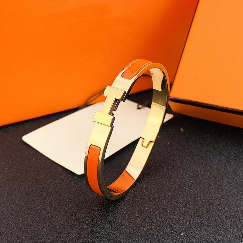 Bracelet Émail Coloré Bracelet Couple Acier Inoxydable Plaqué Or Bracelets Couple Émail Coloré