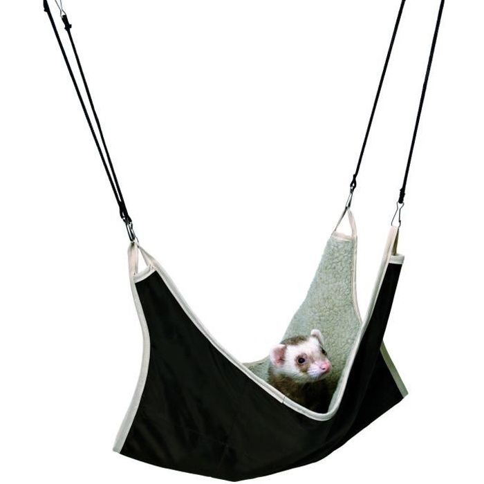Hamac Pour Furets - TRIXIE - 45 × 45 Cm - Fourrure Et Nylon - Brun/Blanc