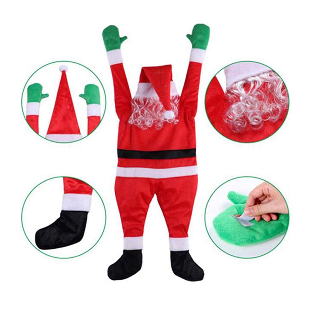 Hanging Ornament Santa Claus Door Wall Decoration Climb the wall Santa Claus Christmas Clothing