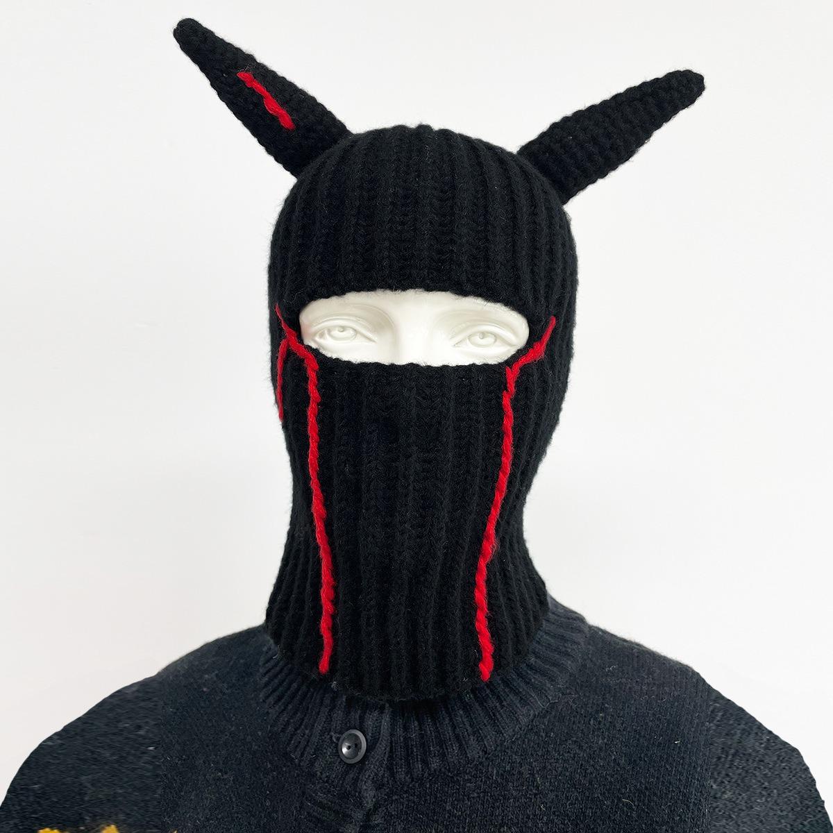 

Уличный теплый зимний мотоциклетный вязаный комплект шапка и шарф стильная вязаная шапка для мужчин и женщин чёрный