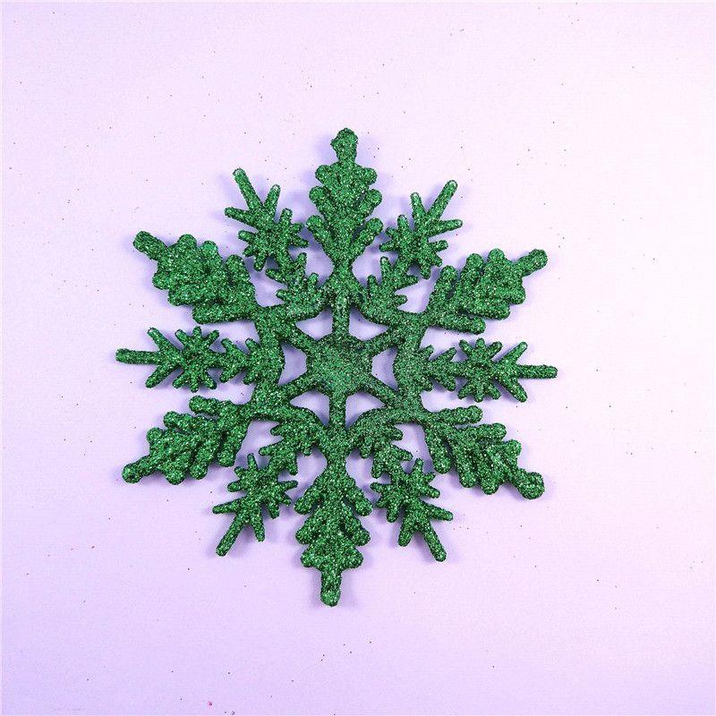 Luxuriöse 12 Stück glitzernde Weihnachtsbaum-Hängeornamente Kugeln Schneeflocken 10cm