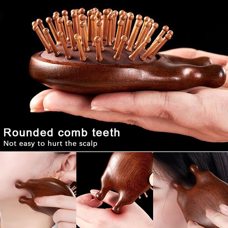 Natural Sandalwood Comb Scalp Massage Relax Airbag Brush Head Blood Circulation Smooth Hair Anti Static Wooden Massage