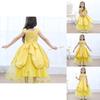 Enchanting Girls Belle Cosplay Princess Dress Yellow Ball Gown For Fancy Parties
