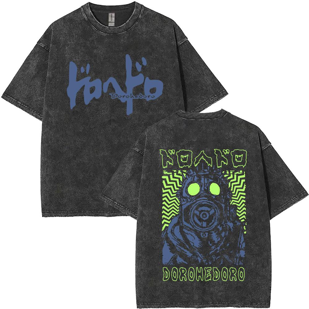 Anime Dorohedoro Kaiman Prané Vintage Tričko Pánske Gotické Manga Rockové Tričko Pánske Hip Hopové Nadrozmerné Tričko s Krátkym Rukávom Streetwear