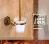 Tuqiu Antique Toilet Brush Holder with Brush Aluminum Carved Bathroom Toilet Scrub Cleaning Brush Holder Set