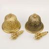 "Brass Hand Rattle with Five Bells for Home or Shop Use"