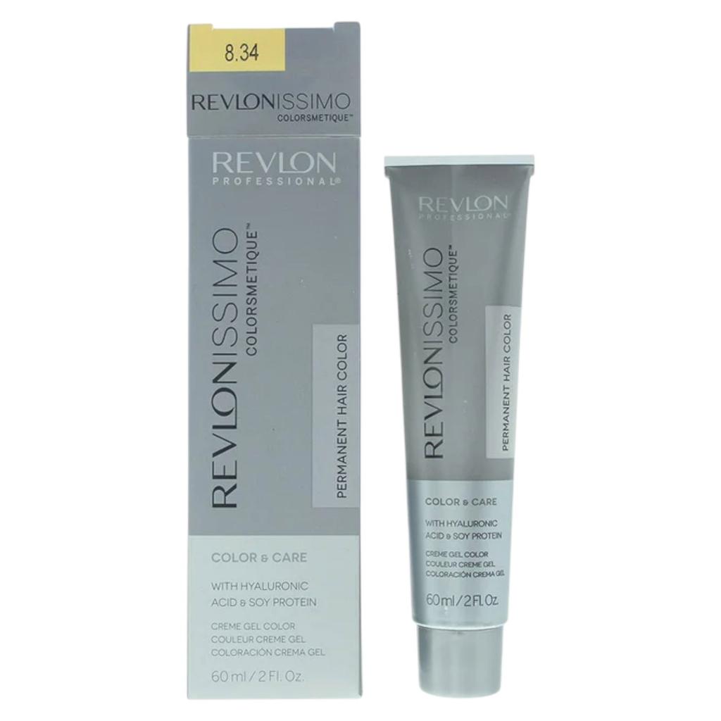 Revlon, Revlonissimo Colorsmetique, Permanent Hair Dye, 8.34 Light Coppery Gold Blonde, 60 ml