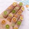 80pcs Resin Sliced Fruits Colorful Glitter Lemon Slices Nails Art Flat Back Rhinestone Simulated Food DIY Scrapbook Crafts Decor