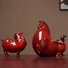 Creatieve Dikke Paarden Keramiek Beeldje, Woondecoratie, Geluk Rode Tang Paard Beeldhouwwerk, Woonkamer Decoratie, Retro Ambacht