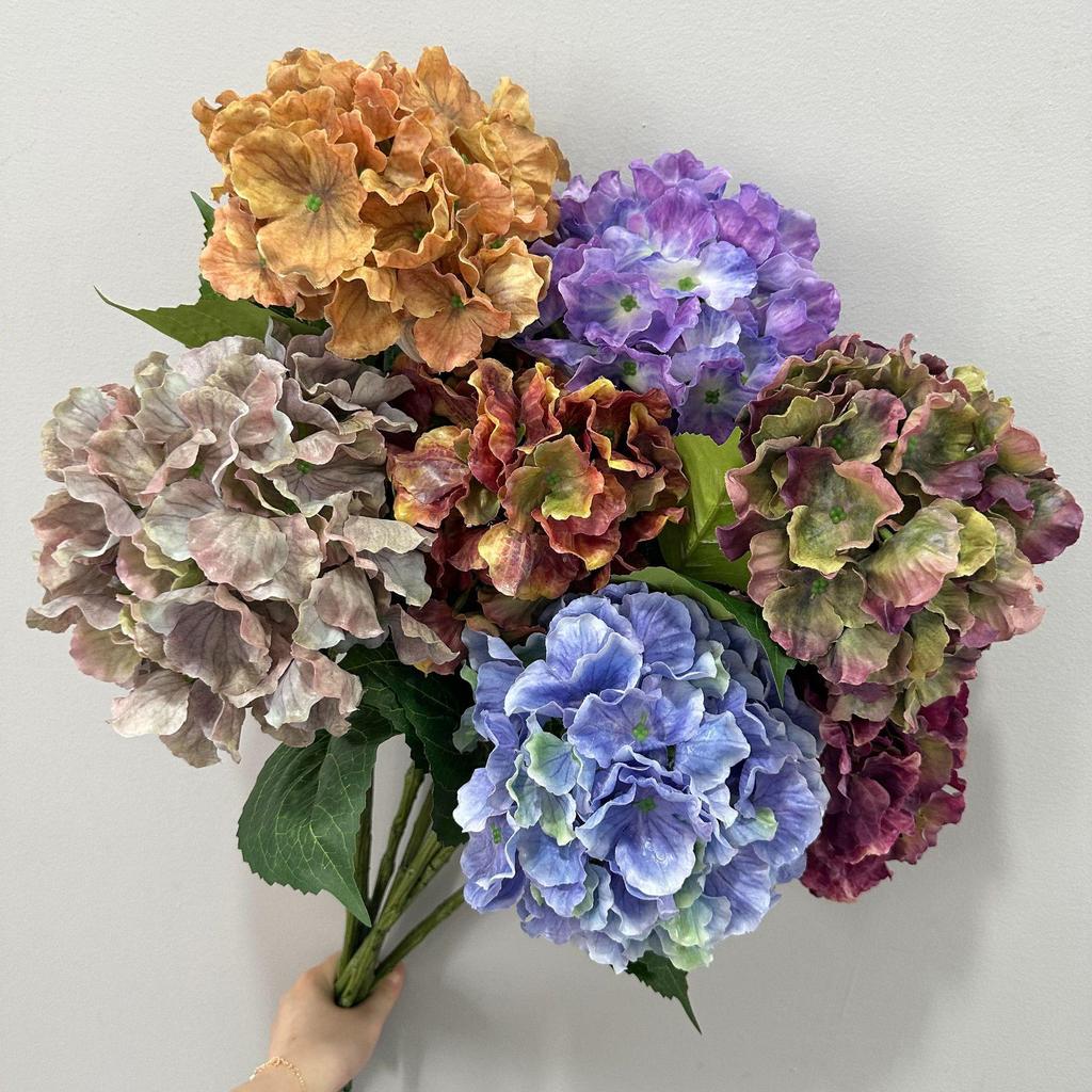 Hydrangea Silk Flower Bridal Bouquet - Moisturizing, High-Grade, Handheld for Weddings