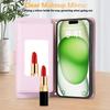 For Samsung Galaxy S25 Edge S24 S23 S22 S21 Ultra FE Wallet Case with Mirror, Wristlet & Crossbody Strap, Zipper Card Holder