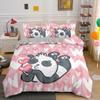 Lovely Cartoon Panda Bedding Sets Printed Duvet Cover Set For Boys Girls 135x200 Duvet Cover King Single Double Size Room Decor