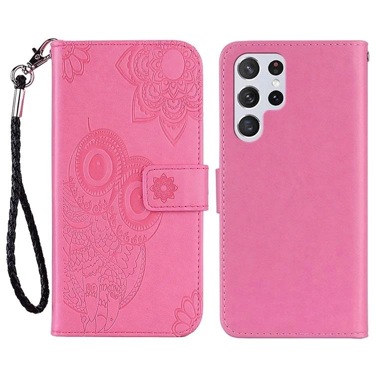 

For Samsung Galaxy S24 Ultra Case Wallet Stand Owl Pattern Phone Cover