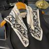 53cm Square Scarf 100% Pure Real Silk Scarves for Women Foulard Fashion 2025 Floral Brand Print Shawls Hijab Bandana Headband