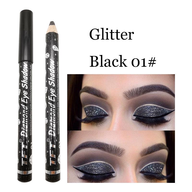 Fashion Long Lasting Waterproof Glitter Pigment Colored Eyeliner Eye Shadow Eye Makeup Cosmetics