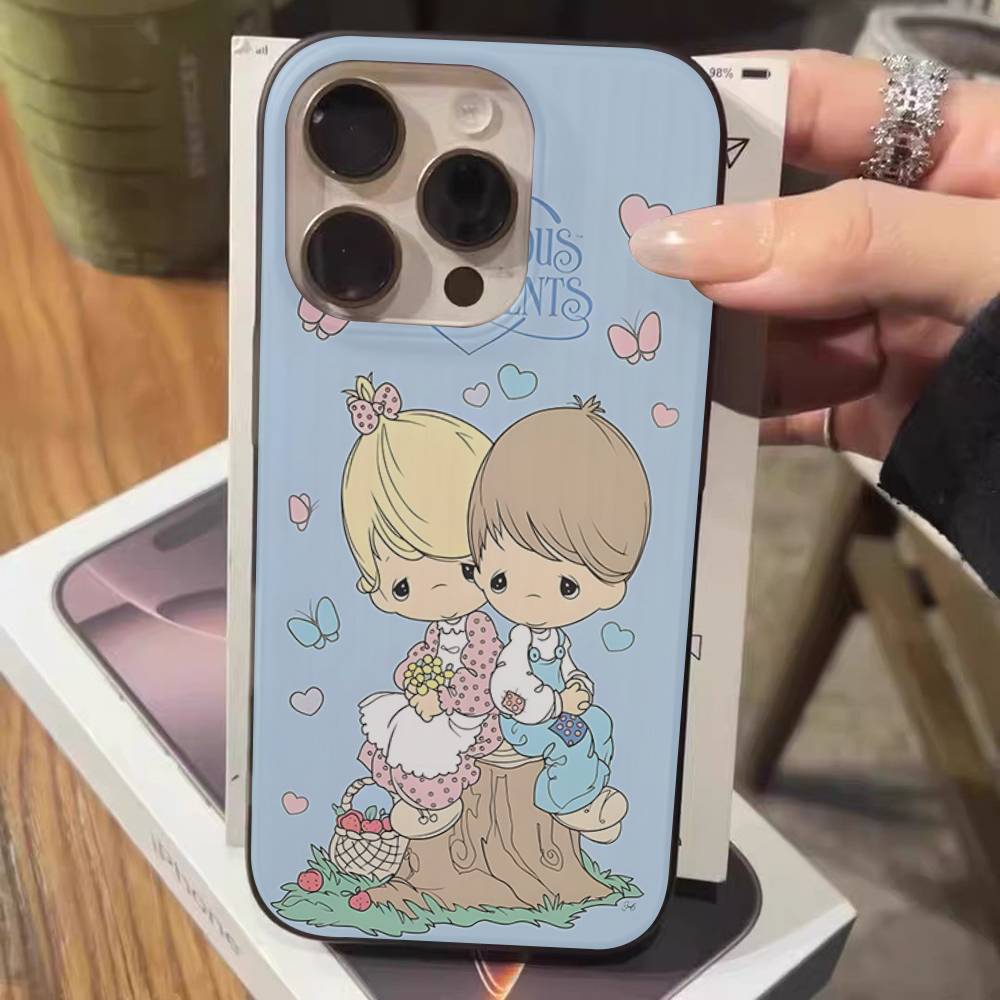 Precious Moments Cute Corrugated Pattern For IPhone 17 16 15 14 13 12 11 16 Pro Max Plus Pro Non-slip Phone Cover