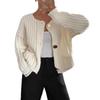 Women S Casual Solid Color Knit Cardigan Sweater With Pockets For Autumn Winter