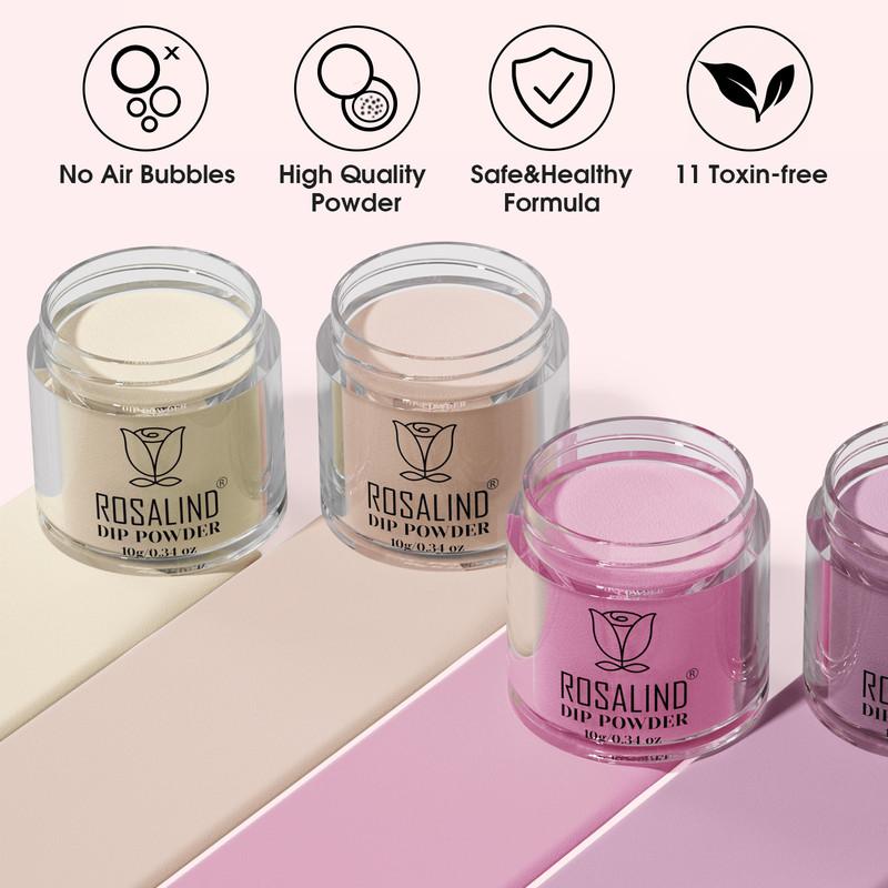 ROSALIND 10g 6PCS Dipping Powder Kit Shiny Activator Art Design Decorations