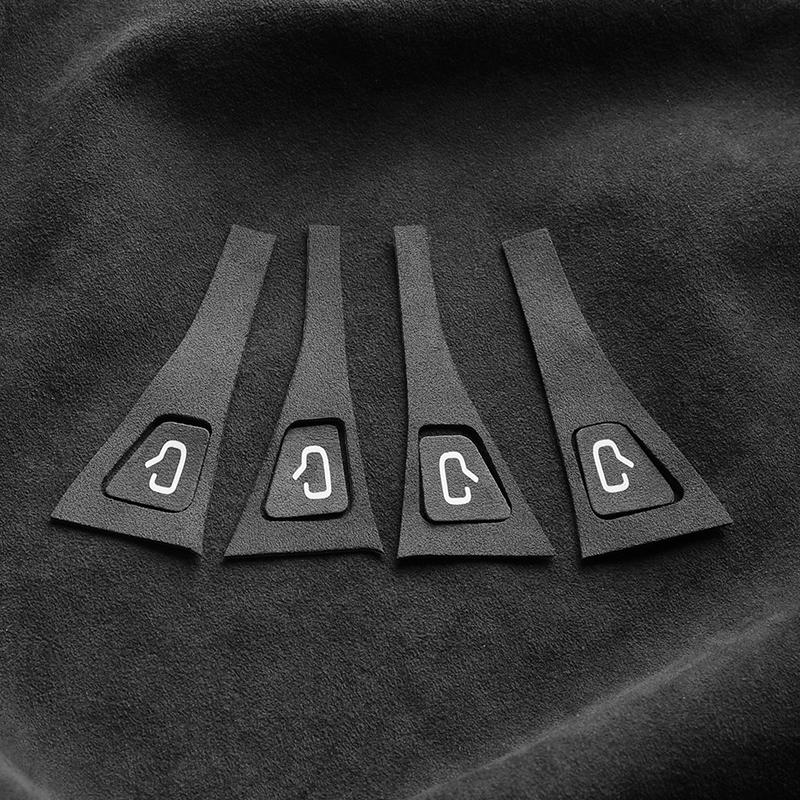 AAAIT1 Car Window Control Panel Trim Sticker for Tesla Model 3 Model Y 2023-2018 Alcantara Door Lifting Switch Button Decor Cover