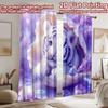 2D flat printing 2pcs Curtains Cute white tiger kitten shell crystals Digital Printed Polyester Drapes Family Party Use for