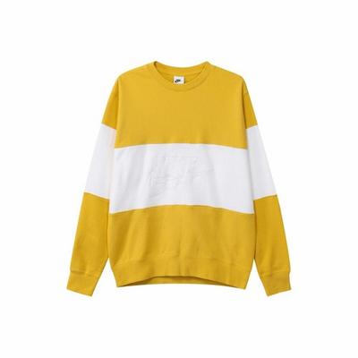 Letter Logo Printed Outdoor Color-Block Casual Sweatshirt for Men Yellow