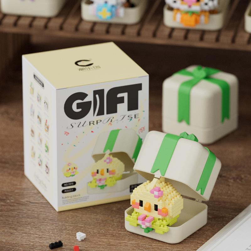 LEGO Compatible Red Panda & Rabbit Plush Ornament Building Set - Cute Pet Gift & Educational Toy for Kids