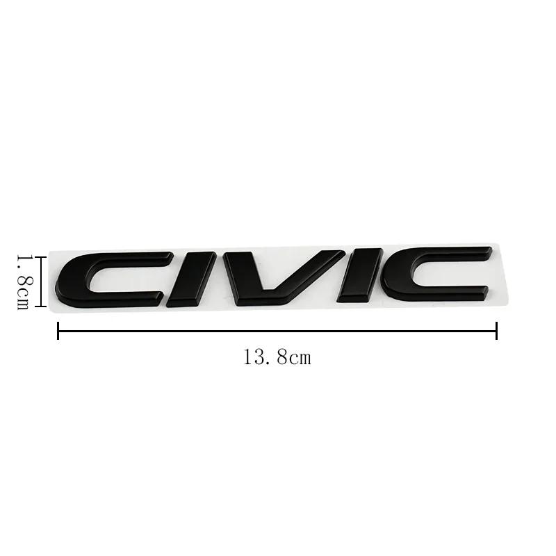 Metal 3D Car Stickers Side Fender Badge Rear Trunk Emblem Decal Styling for Honda CIVIC Logo 10th 11th 8th 2024 2023 Accessories