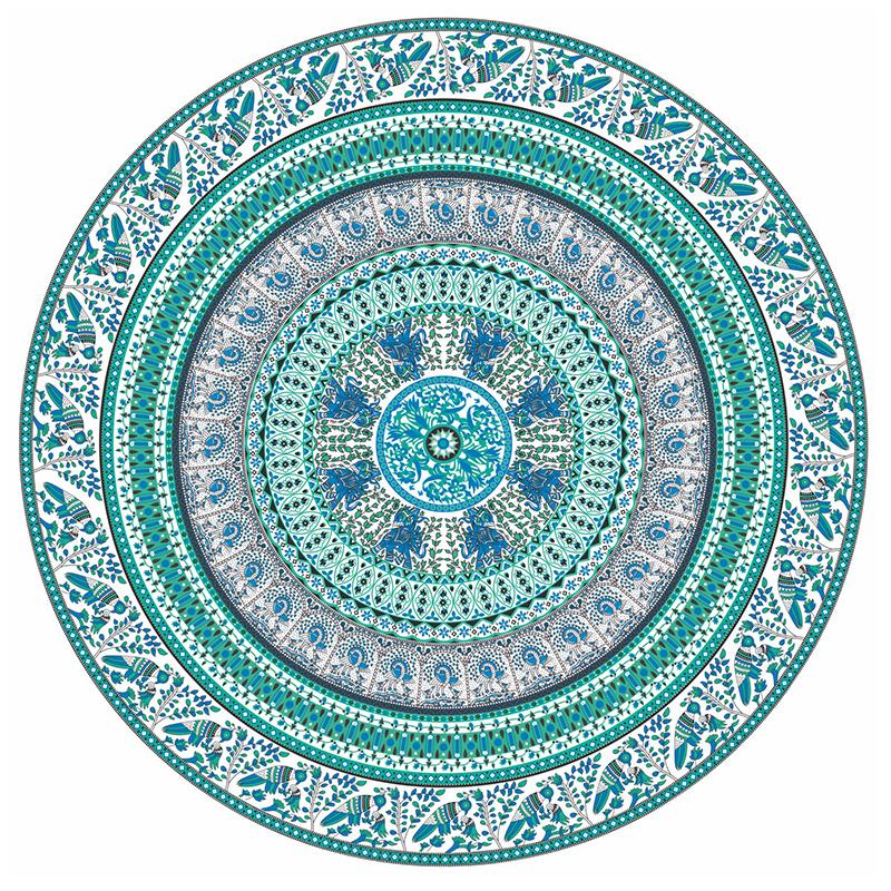 Promotional Recycled Custom Print Large Microfiber Beach Towel Cotton Round Beach Mat 150*150cm