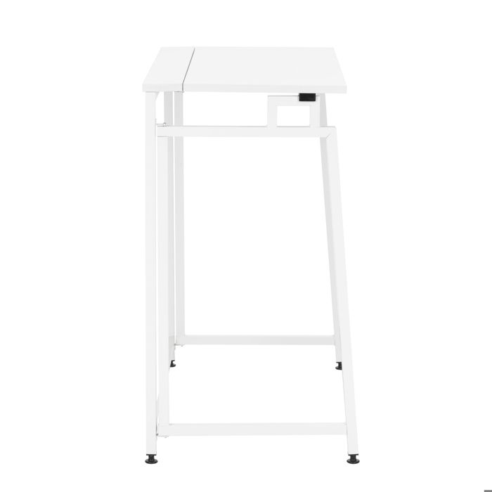 Bureau d'ordinateur pliable - SPRINGOS - 80 cm - Blanc - Design minimaliste - Structure en métal