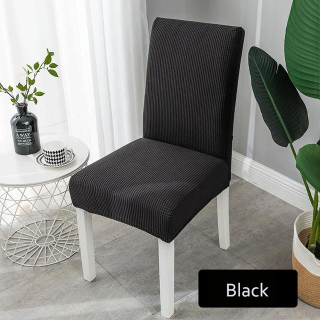 Solid Jacquard Chair Covers Stretch For Wedding Dining Room Office Use Banquet Housse De Chaise Chair Cover Durable