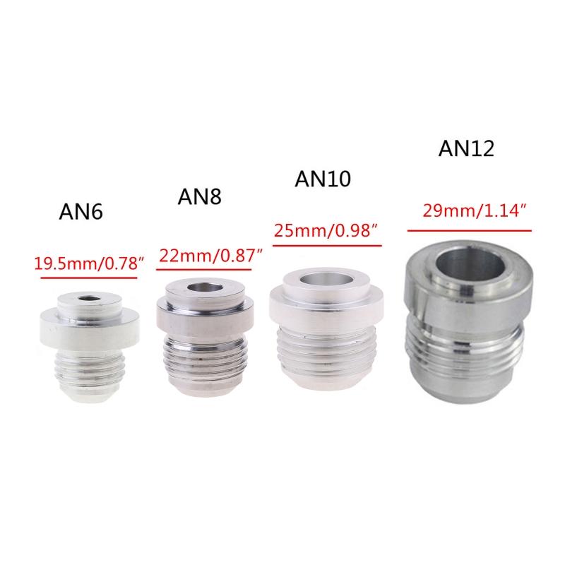 AN6-AN12 Male Welding Solder Fitting Bung Hose Adapter Oil Aluminum Thread Mounting Screw for Car Performance