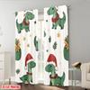 Set Of 2 Plane Printing Popular Curtains Cute Christmas Dinosaurs Reindeer Versatile Polyester Fabric Without Rod Outdoor Made