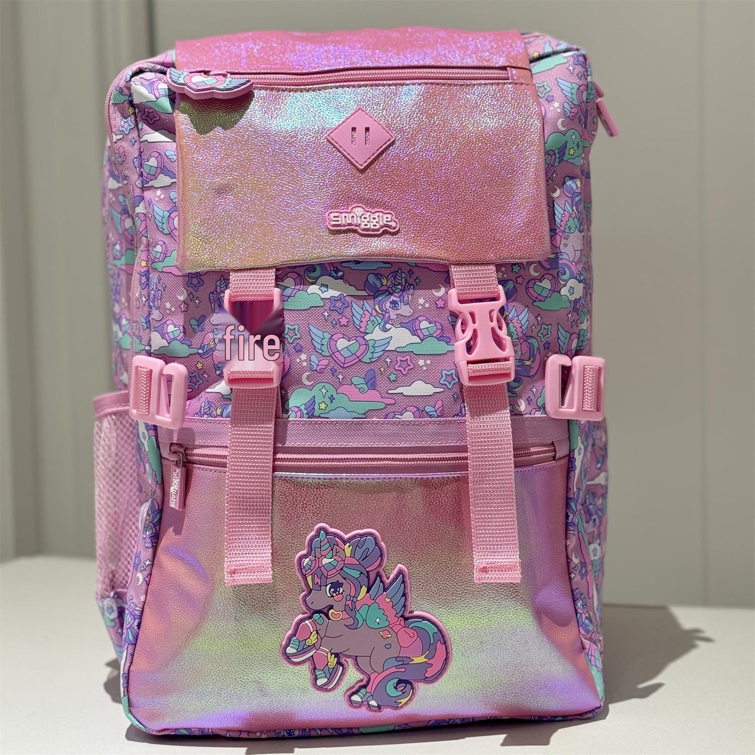 

Австралия Smiggle XL Розовый рюкзак с единорогом: Поддержка спины, Дизайн с двойными плечевыми лямками высшего класса