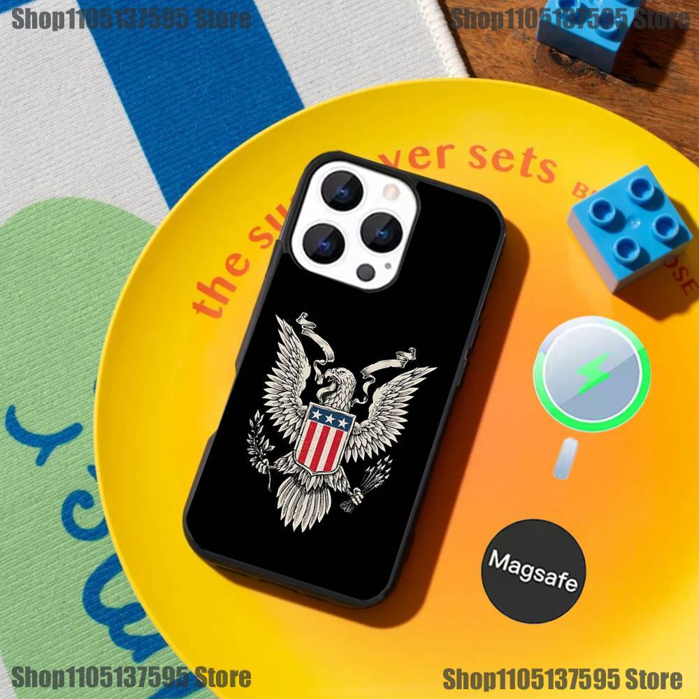 Flag American USA Phone Case For iPhone 17,16,15,14,13,12,11,Pro,Max,Plus,Mini,SE4,E Magnetic Magsafe Wireless Charging