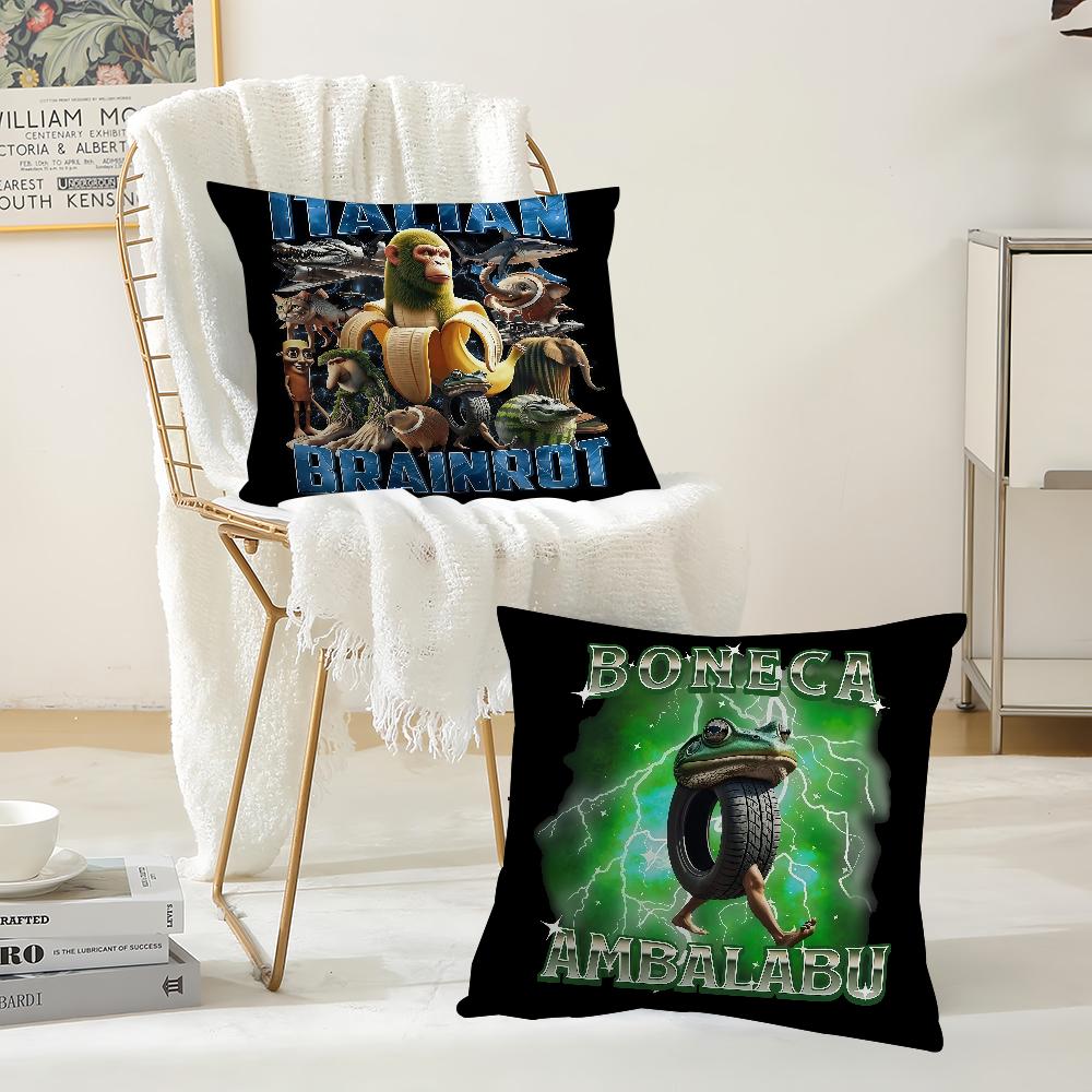 Itallan B-Brainrot Creative A-Animal Pillow Case Suitable For Bedrooms Living Rooms Cars Home Decoration