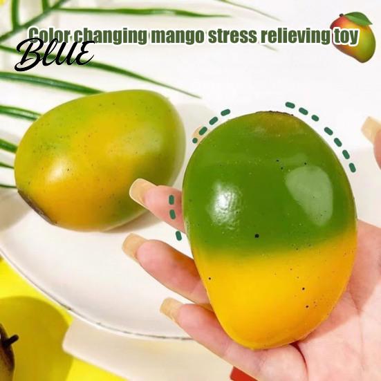 Office Desk Stress Relievers 1/2Pcs Color Changing Fruit Squeeze Toy Simulated Mango Relief Simulation Toy Slow Rebound Strawberry Sensory