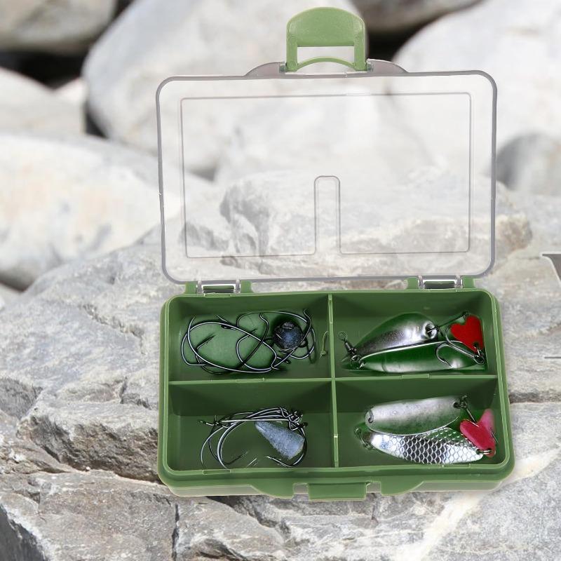 Fishing Tackle Box 1-4 Grid Storage Tray Multifunctional Portable Fishing Accessories Organizer for Hooks and Lures