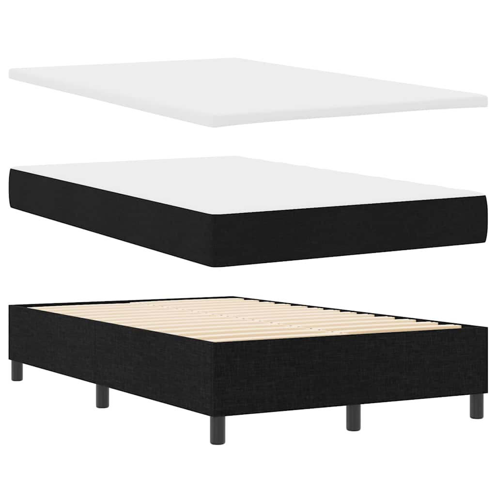 Box Spring Bed with Headboard Black 120 X 190 Cm Fabric
