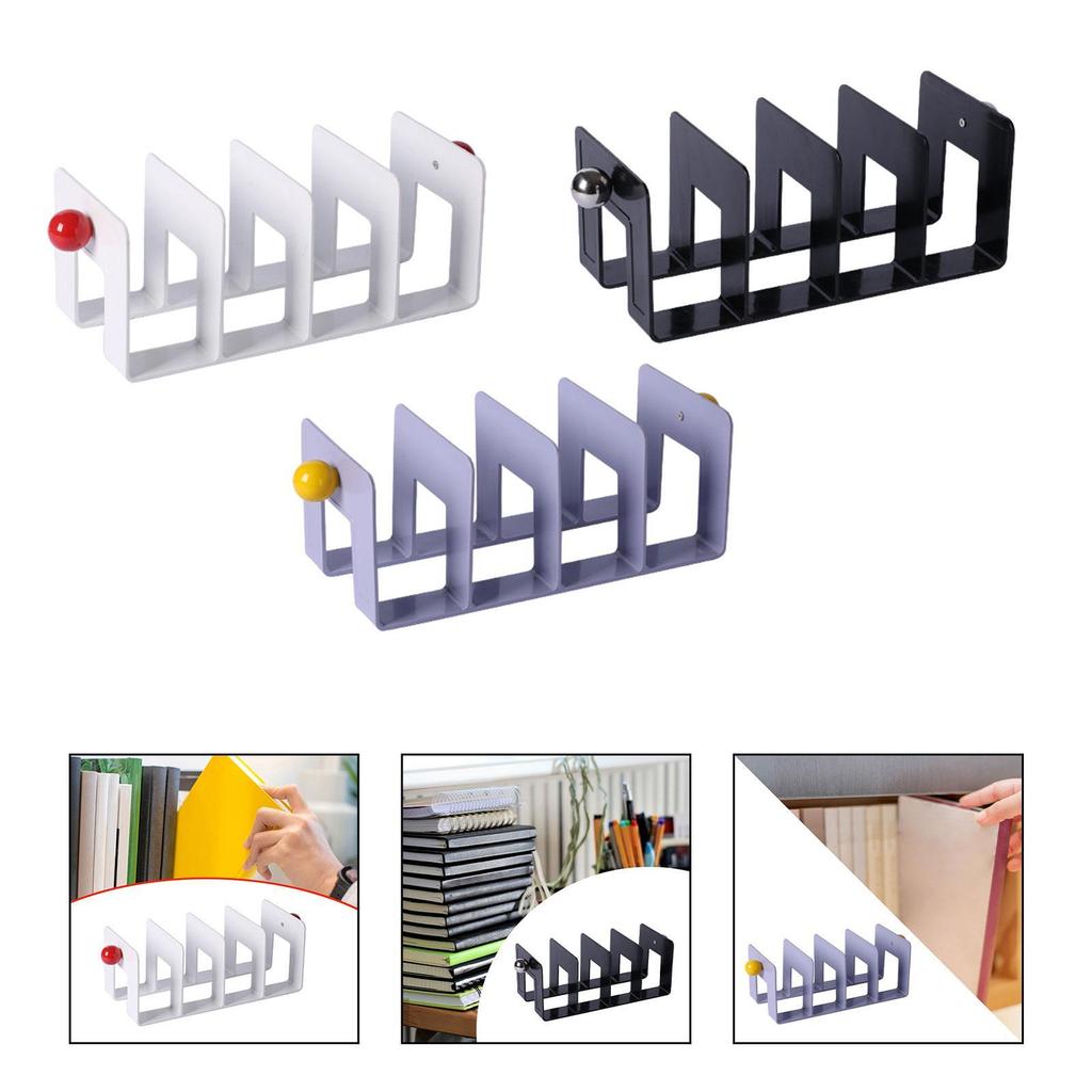 Acrylic Bookend Organizer Office Non Skid Minimalist Stand Rack Binder