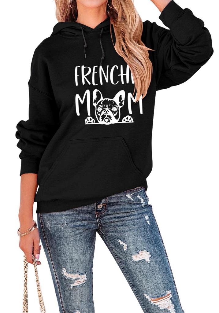 Frenchie Mom Autumn/Winter Casual Hoodie - Long Sleeve Sweatshirt