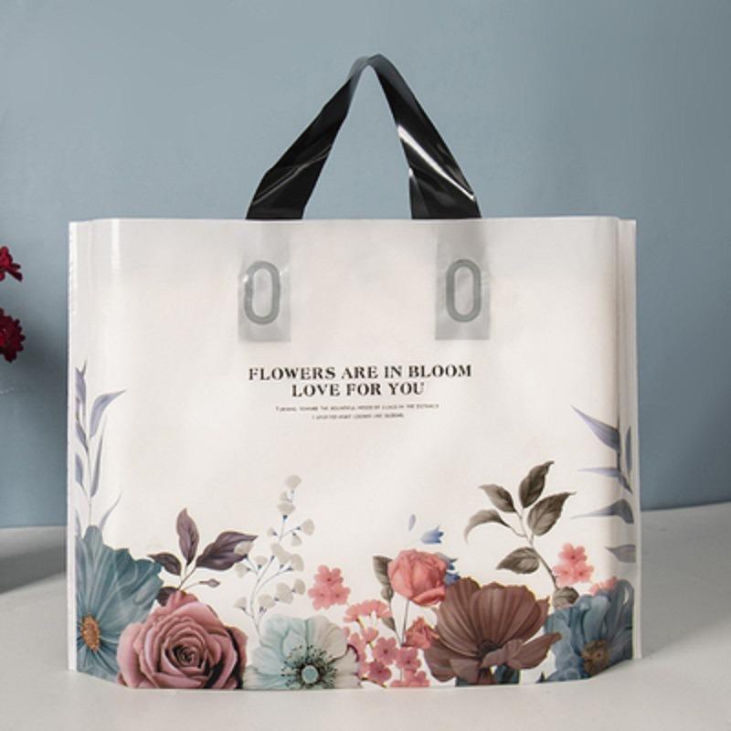 

100pcs Tote Bag Durable and Sturdy Thick Plastic Pockets Packaging Bags for Clothing Makeup and Cosmetics Birthday Wedding Anniversary Gift Sacks 30x20x9cm 50pcs