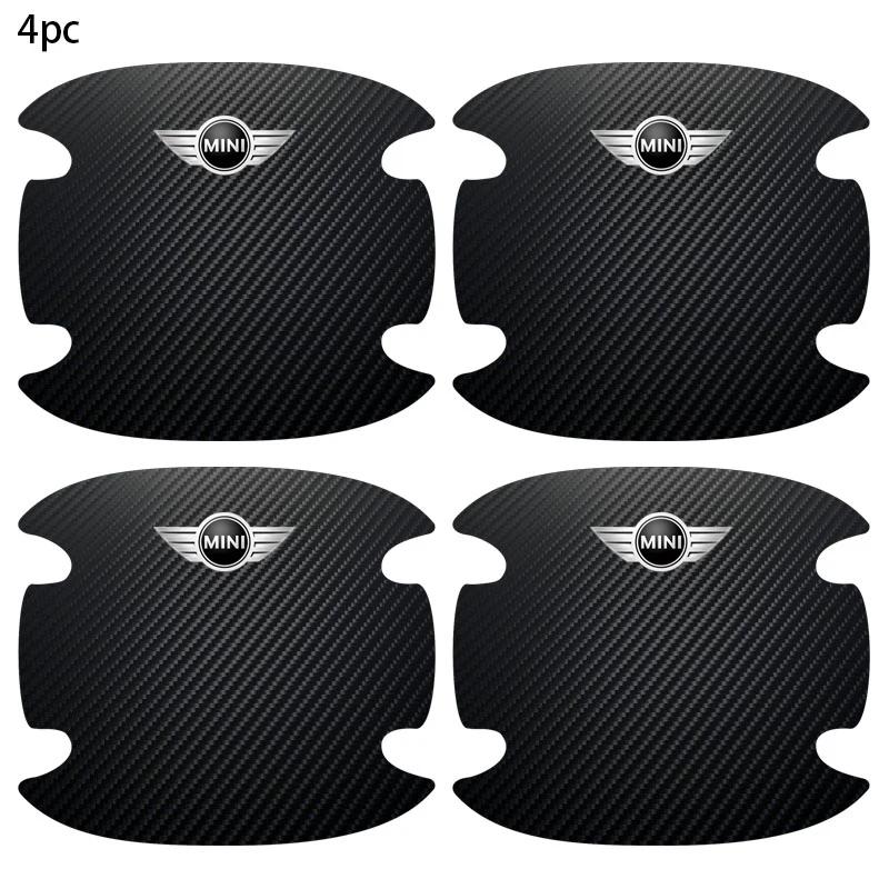 

4Pcs Car Door Bowl Anti-scratch Sticker Handle Protection Sticker for BMW MINI WORKS One Cooper JCW R60 R59 R58 R57 R56 R55 black-4pcs