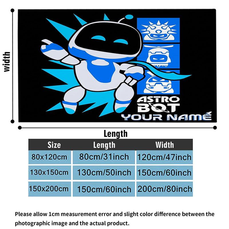 1PC ASTRO BOT Custom Name Patterned Flannel Blanket Suitable For All Seasons for Home Decor Warmth and Comfort Gifts Holiday Present